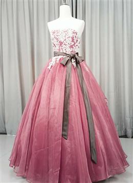 Picture of Gorgeous Dark Pink Organza with Lace Formal Gown, Quinceanera Dresses